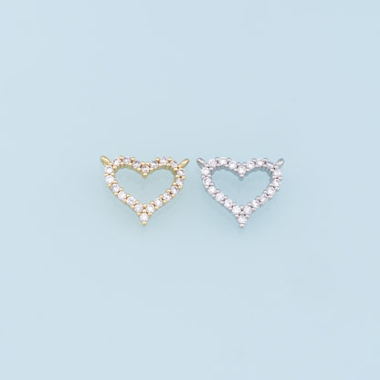 Gold Heart Charms,18K Gold Filled Heart Pendant,CZ Micro Pave Heart Charm Bracelet Necklace for DIY Jewelry Making Supply