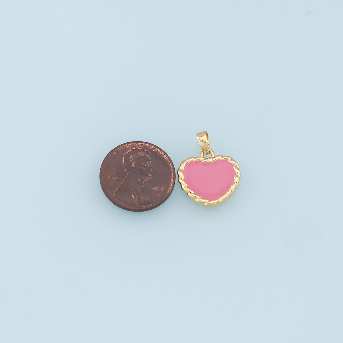 18K Gold Filled Enamel Heart Charm Pendant for Jewelry Making