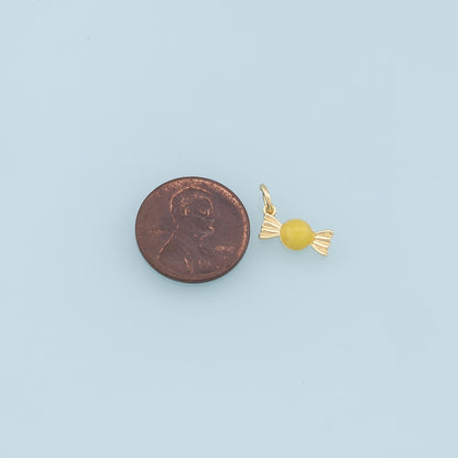 Gold Candy Charms,18K Gold Filled Enamel Sweet Pendant,Color Candy Charms Bracelet Necklace for DIY Jewelry Making Supply