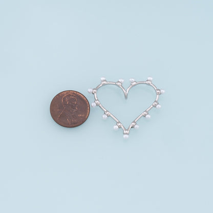 Gold Heart Pearl Charms,18K Gold Filled Heart Pendant,Heart Charm Bracelet Necklace for DIY Jewelry Making Supply