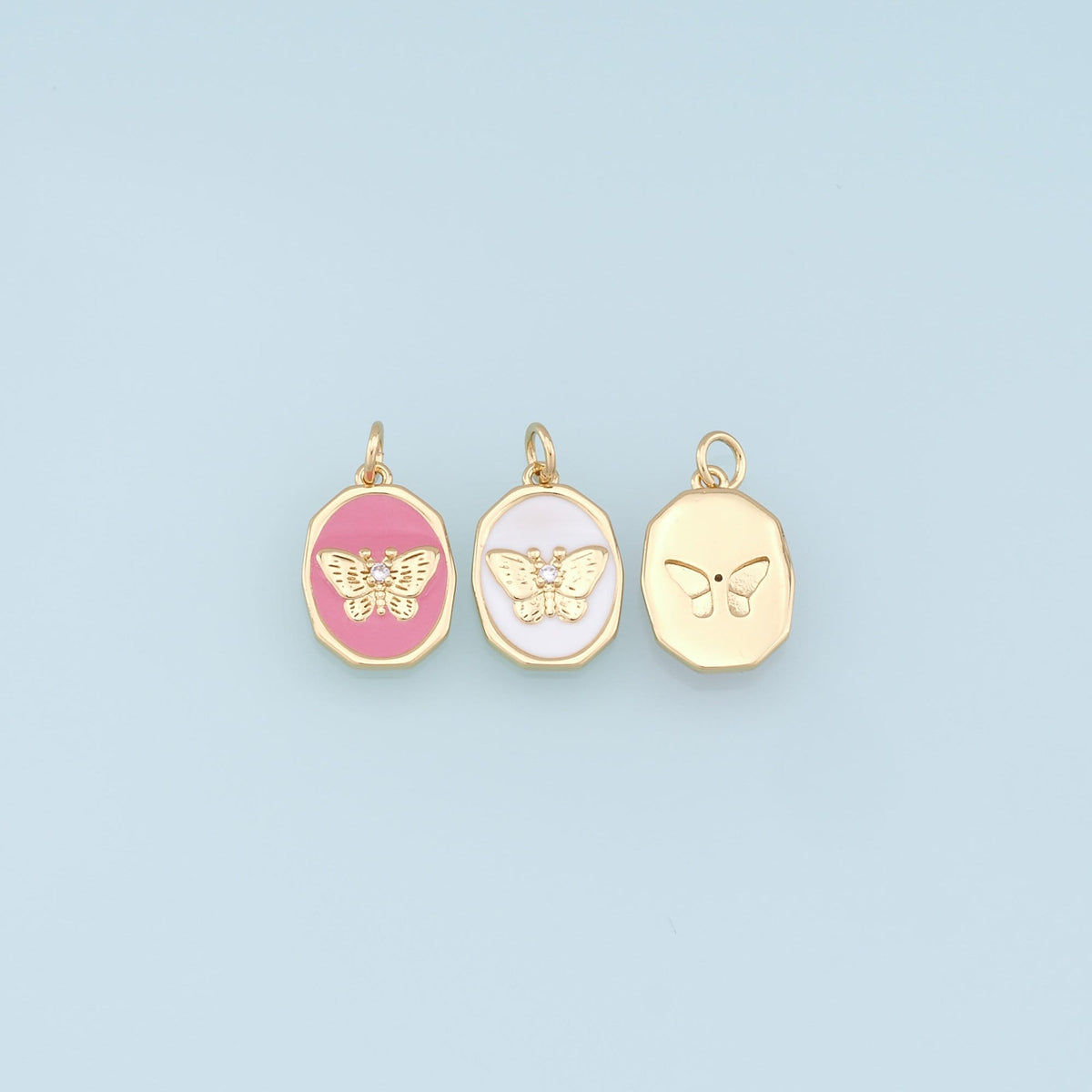 Gold Butterfly Charms,18K Gold Filled Butterfly Pendant,Enamel Butterfly Charm Bracelet Necklace for DIY Jewelry Making Suppl