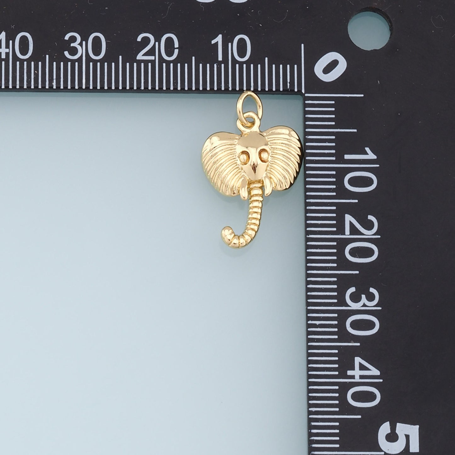 Gold Elephant Head Charms,18K Gold Filled Elephant Pendant,Animal Charm Bracelet Necklace for DIY Jewelry Making Supply
