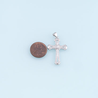 Gold Cross Charms,18K Gold Filled Cross Pendant,CZ Micro Pave Cross Charm Bracelet Necklace for DIY Jewelry Making Supply