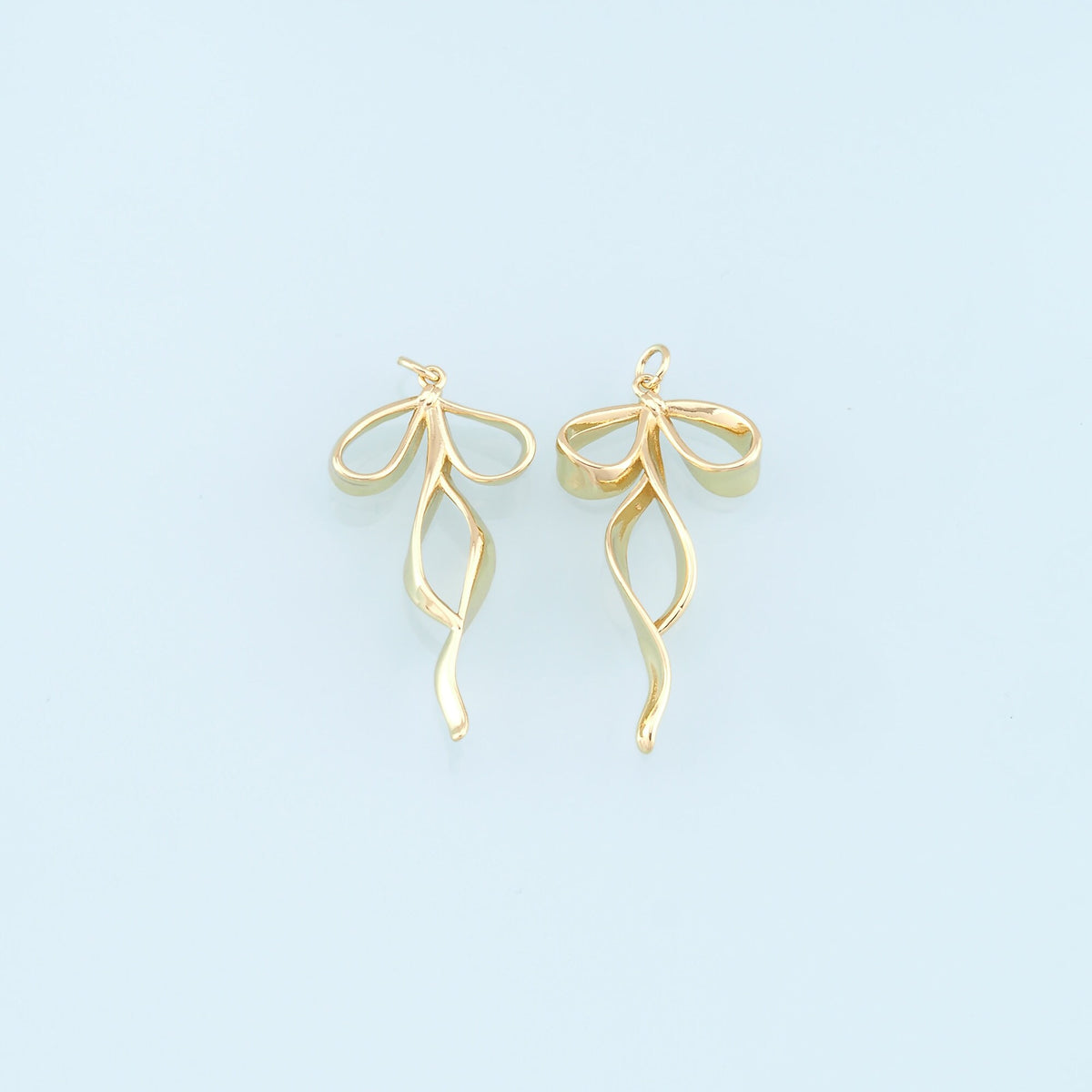 18K Gold Filled Bow Charm Pendant for Jewelry Making