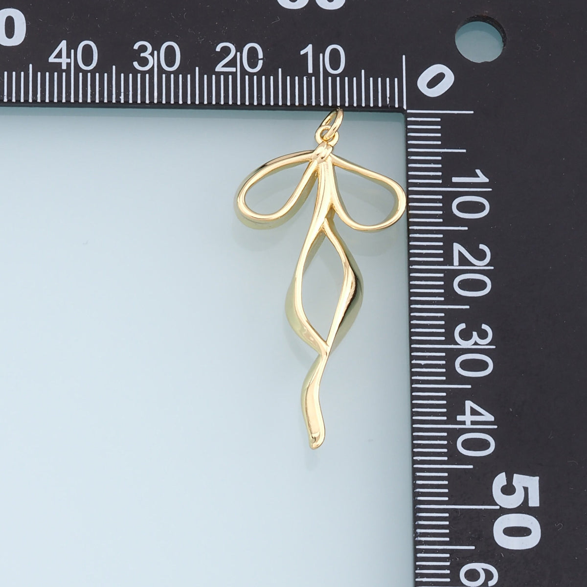 18K Gold Filled Bow Charm Pendant for Jewelry Making