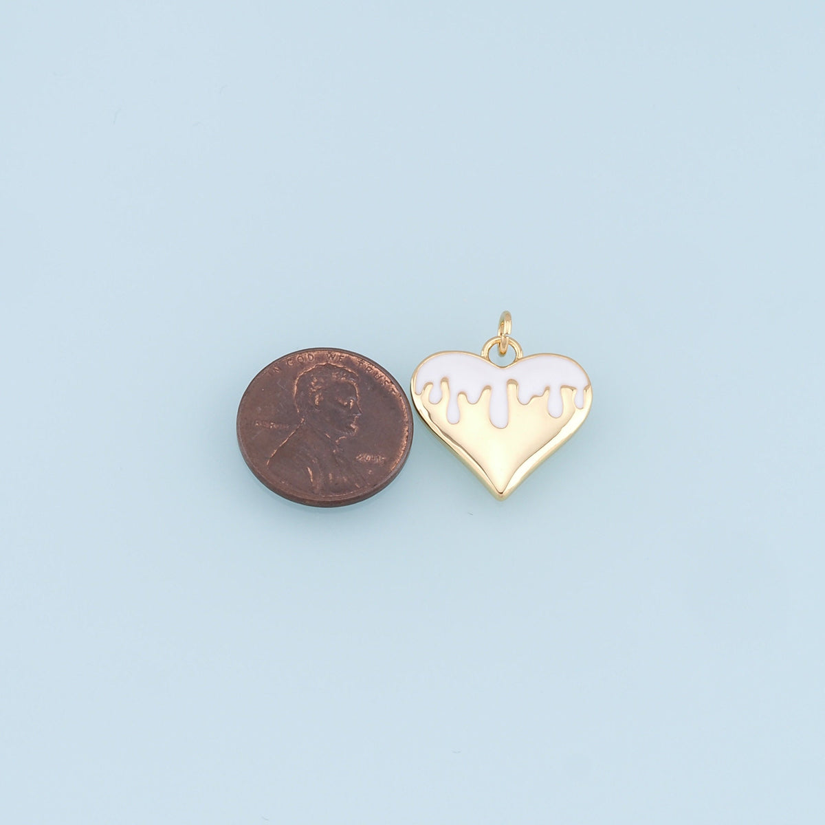 Gold Heart Charms,18K Gold Filled Enamel Heart Pendant,Heart Charm Bracelet Necklace for DIY Jewelry Making Supply