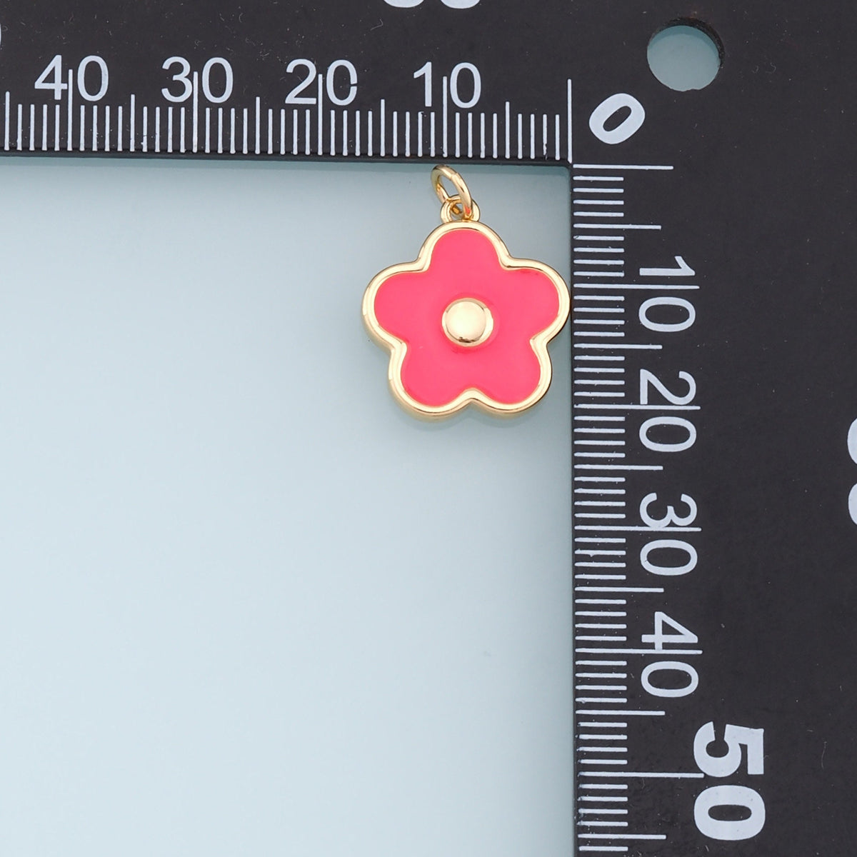 Gold Flower Charms,18K Gold Filled Enamel Flower Pendant,Flower Charm Bracelet Necklace for DIY Jewelry Making Supply