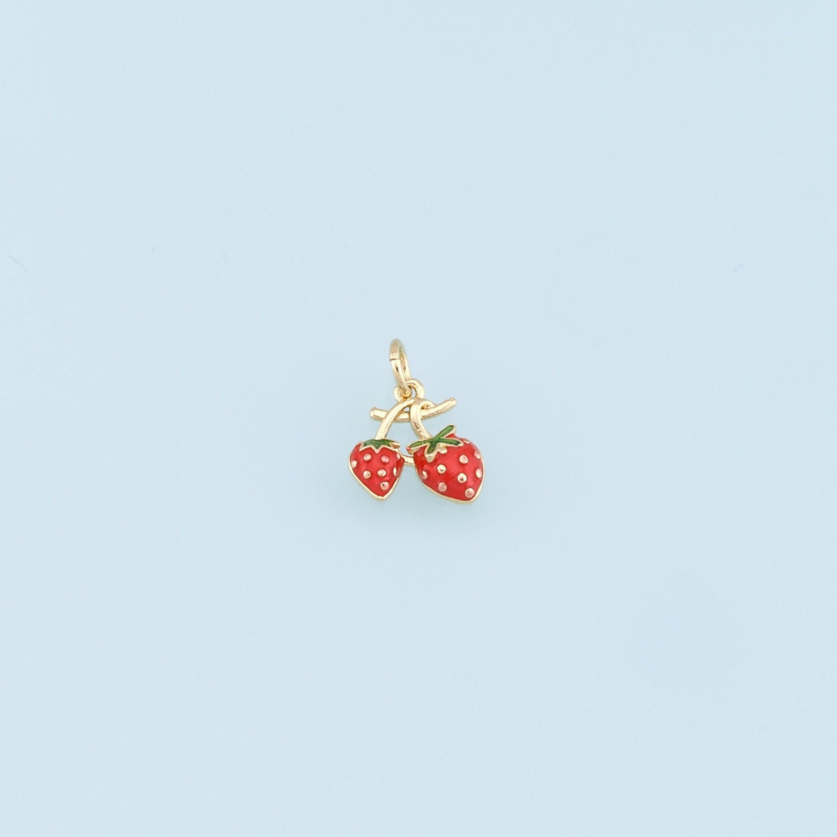 18K Gold Filled Cherry Charm Pendant for Jewelry Making