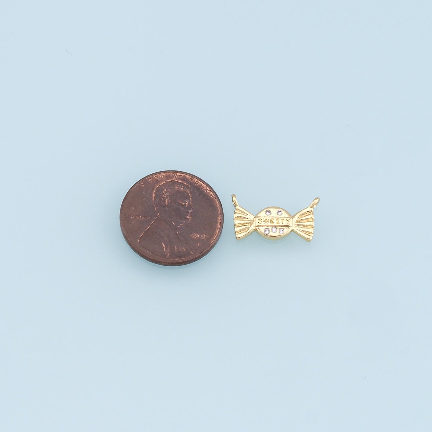 Gold Tiny Candy Charms,18K Gold Filled Candy Pendant,Candy Charm Bracelet Necklace for DIY Jewelry Making Supply