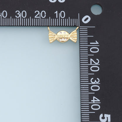 Gold Tiny Candy Charms,18K Gold Filled Candy Pendant,Candy Charm Bracelet Necklace for DIY Jewelry Making Supply