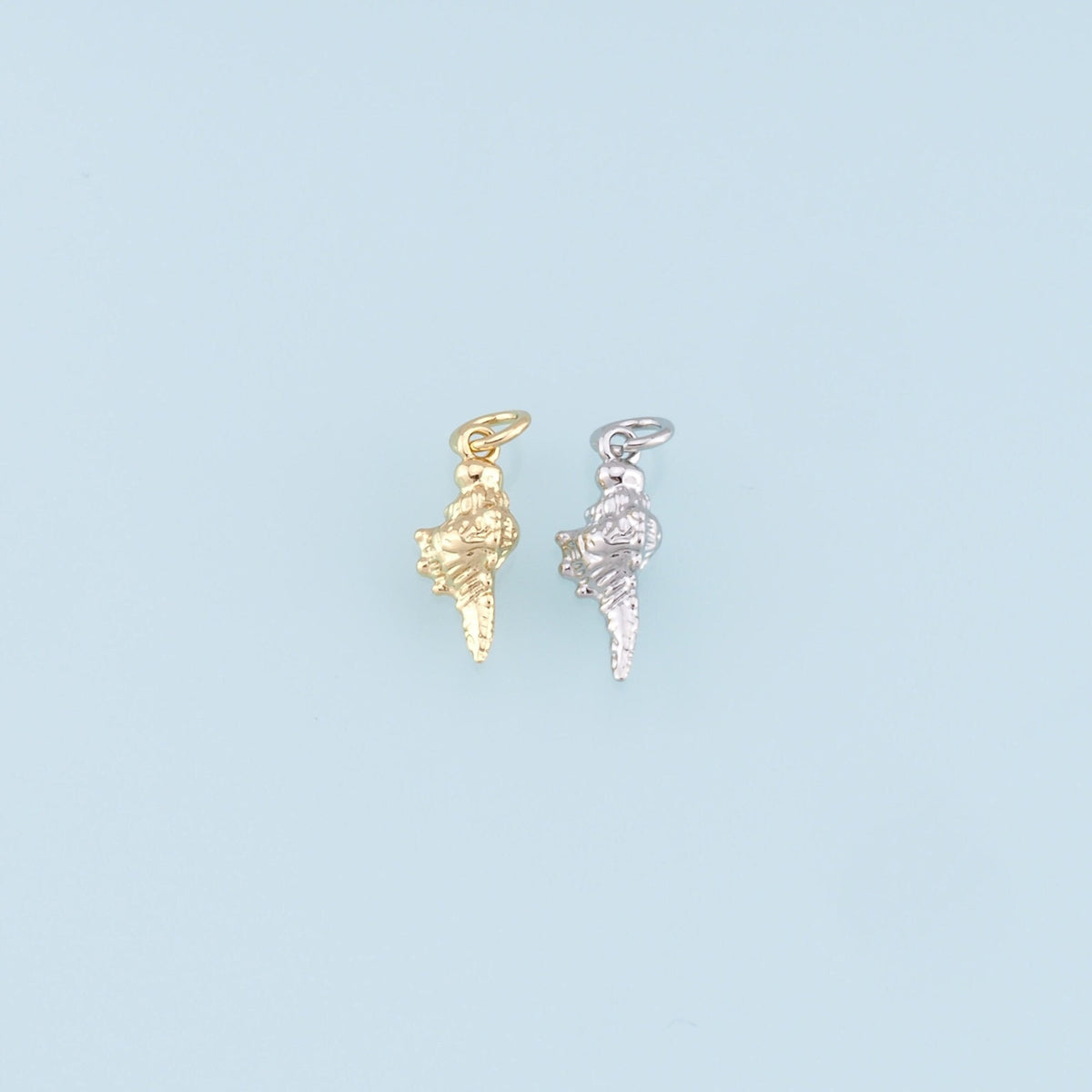 Gold Conch Charms,18K Gold Filled Conch Shell Pendant,Silver Conch Shell Charm Bracelet Necklace for DIY Jewelry Making Suppl