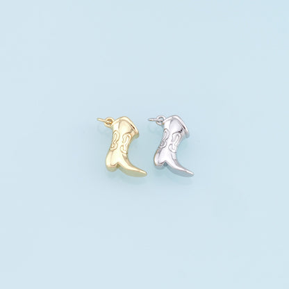 Gold Shoe Charms,18K Gold Filled Shoe Pendant,Cute Shoe Charm Bracelet Necklace for DIY Jewelry Making Supply