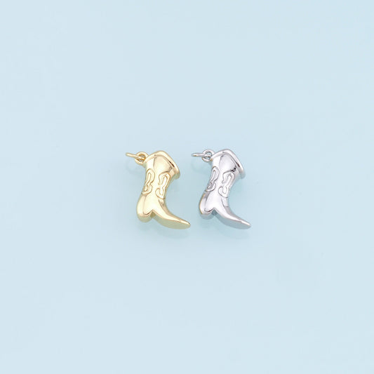 Gold Shoe Charms,18K Gold Filled Shoe Pendant,Cute Shoe Charm Bracelet Necklace for DIY Jewelry Making Supply