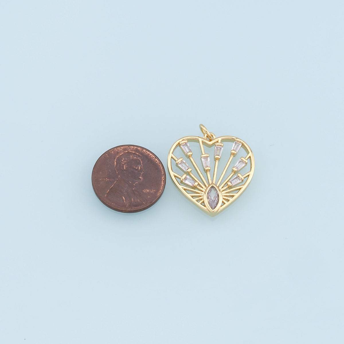 Gold Heart Charms,18K Gold Filled Heart Pendant,Heart Charm Bracelet Necklace for DIY Jewelry Making Supply