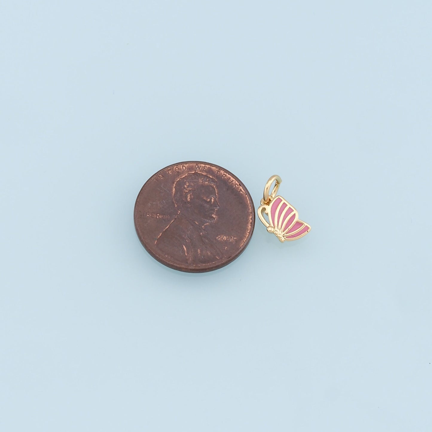 Gold Tiny Cup Charms,18K Gold Filled Enamel Cup Pendant,Cup Charm Bracelet Necklace for DIY Jewelry Making Supply