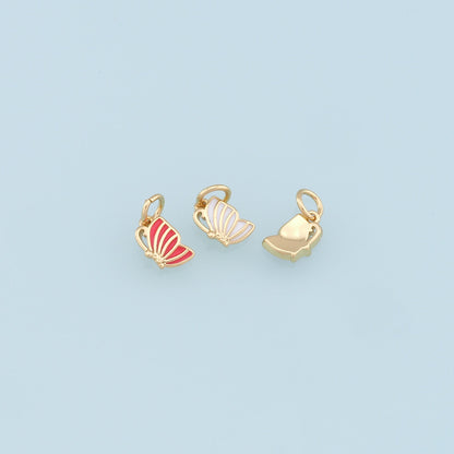 Gold Tiny Cup Charms,18K Gold Filled Enamel Cup Pendant,Cup Charm Bracelet Necklace for DIY Jewelry Making Supply