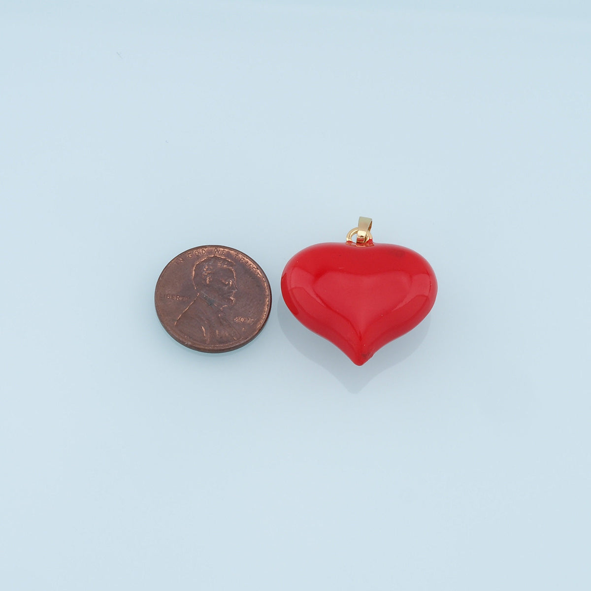 Gold Heart Charms,18K Gold Filled Enamel Heart Pendant,Red Heart Charm Bracelet Necklace for DIY Jewelry Making Supply