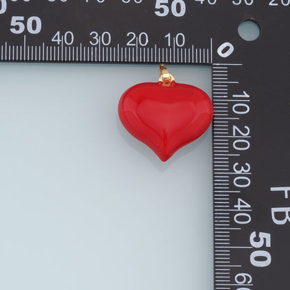 Gold Heart Charms,18K Gold Filled Enamel Heart Pendant,Red Heart Charm Bracelet Necklace for DIY Jewelry Making Supply