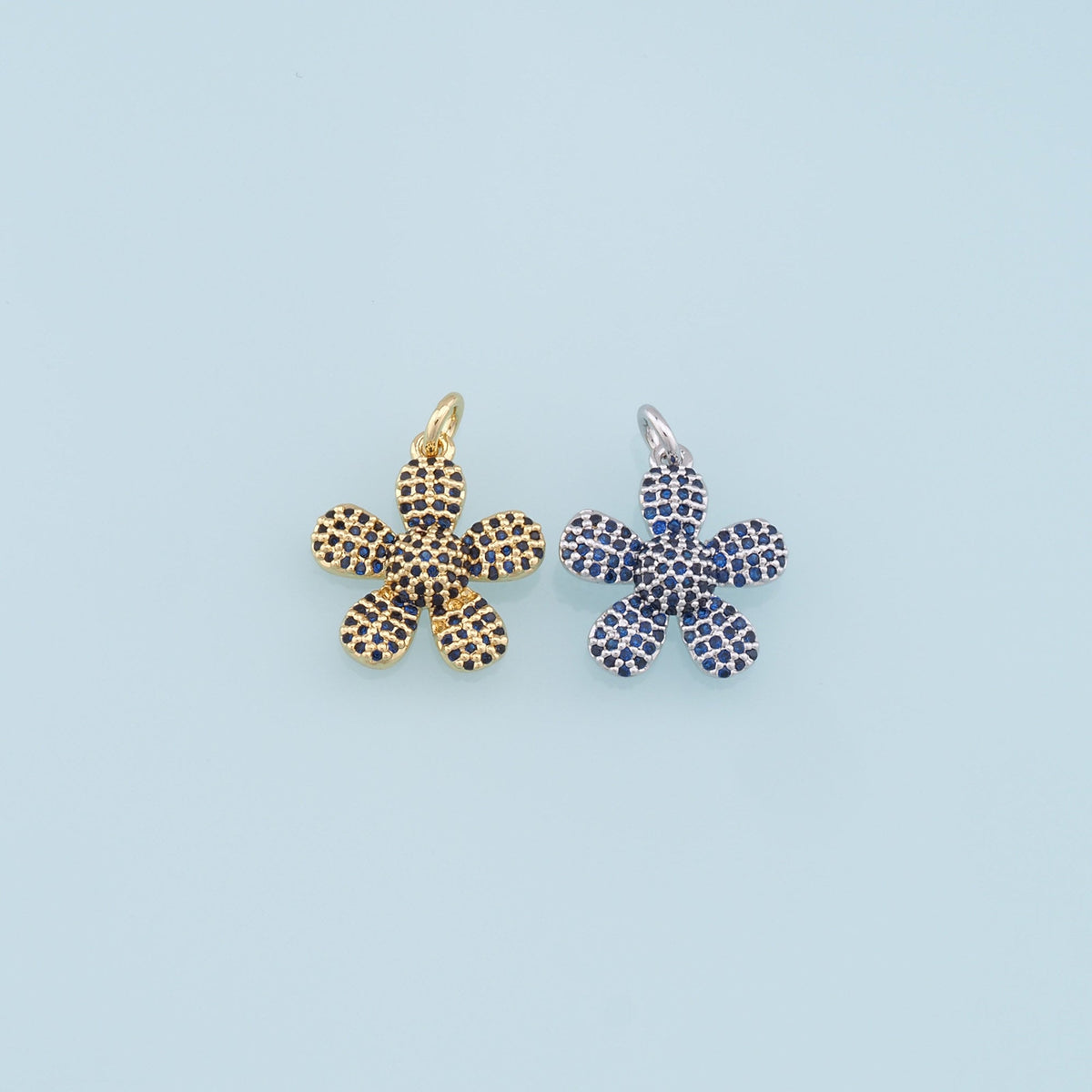 18K Gold Filled Flower Charm Pendant for Jewelry Making