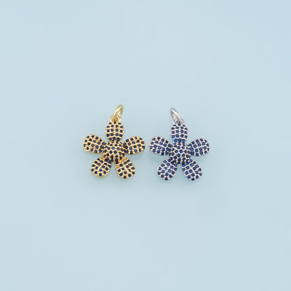 Gold Flower Charms,18K Gold Filled Flower Pendant,Silver Flower Charm Bracelet Necklace for DIY Jewelry Making Supply