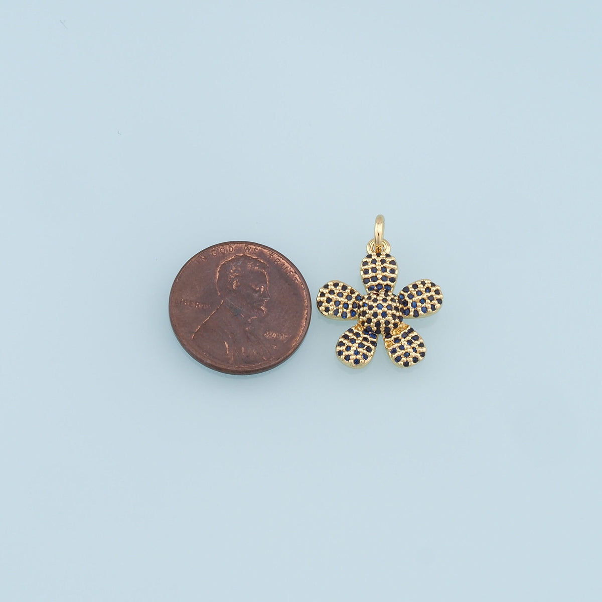 18K Gold Filled Flower Charm Pendant for Jewelry Making