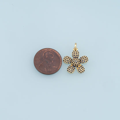 18K Gold Filled Flower Charm Pendant for Jewelry Making