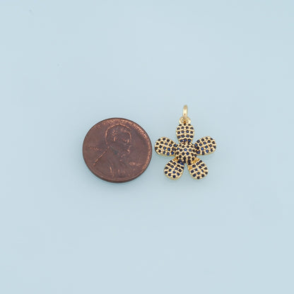 Gold Flower Charms,18K Gold Filled Flower Pendant,Silver Flower Charm Bracelet Necklace for DIY Jewelry Making Supply