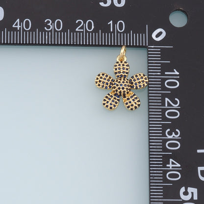 18K Gold Filled Flower Charm Pendant for Jewelry Making