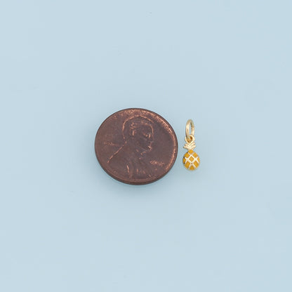 Gold Tiny Pineapple Charms,18K Gold Filled Enamel Pineapple Pendant,Fruit Charm Bracelet Necklace for DIY Jewelry Making Supply