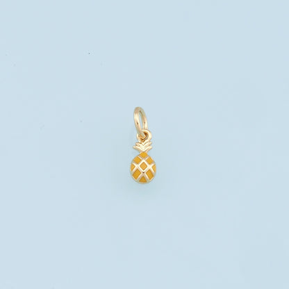 Gold Tiny Pineapple Charms,18K Gold Filled Enamel Pineapple Pendant,Fruit Charm Bracelet Necklace for DIY Jewelry Making Supply