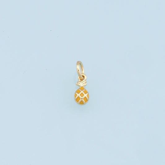 Gold Tiny Pineapple Charms,18K Gold Filled Enamel Pineapple Pendant,Fruit Charm Bracelet Necklace for DIY Jewelry Making Supply
