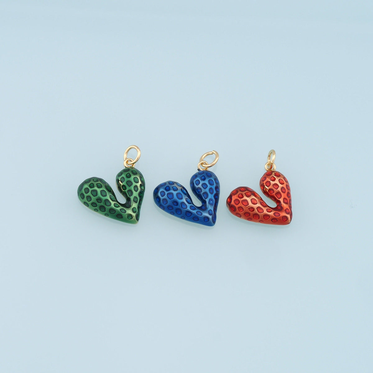 Gold Heart Charms,18K Gold Filled Enamel Heart Pendant,Heart Charm Bracelet Necklace for DIY Jewelry Making Supply