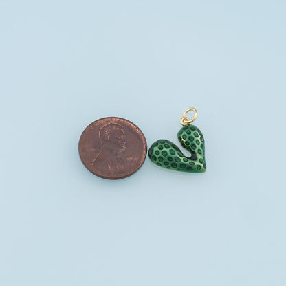 18K Gold Filled Heart Enamel Charm Pendant for Jewelry Making