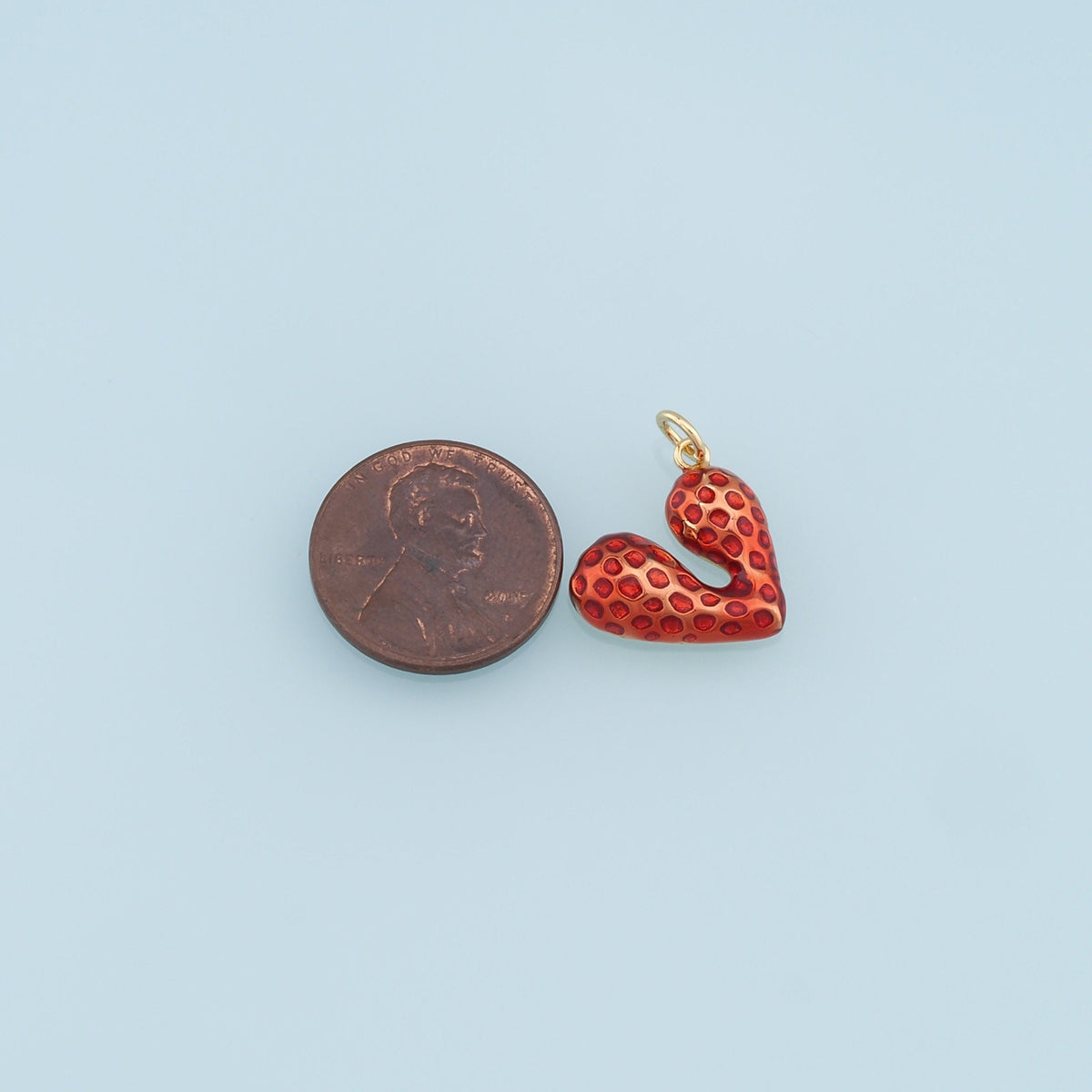 18K Gold Filled Heart Enamel Charm Pendant for Jewelry Making