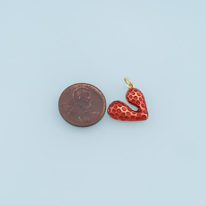 18K Gold Filled Heart Enamel Charm Pendant for Jewelry Making