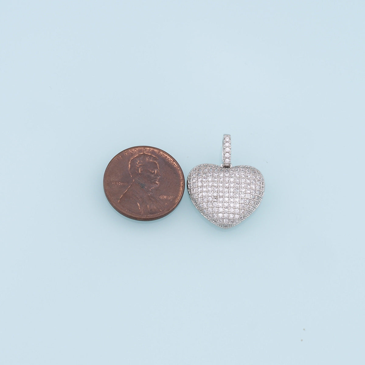 Gold Heart Charms,18K Gold Filled Heart Pendant,CZ Micro Pave Heart Charm Bracelet Necklace for DIY Jewelry Making Supply