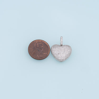 Gold Heart Charms,18K Gold Filled Heart Pendant,CZ Micro Pave Heart Charm Bracelet Necklace for DIY Jewelry Making Supply
