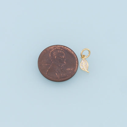 Gold Tiny Leaf Charms,18K Gold Filled Leaf Pendant,Enamel Leaf Charm Bracelet Necklace for DIY Jewelry Making Supply