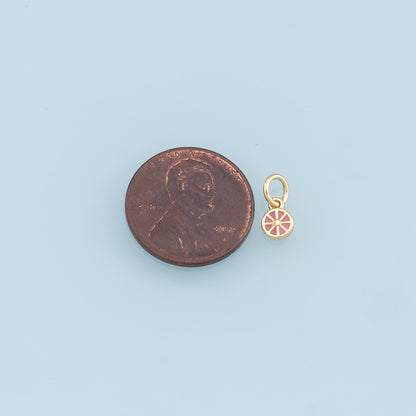 Gold Tiny Lemon Charms,18K Gold Filled Enamel Lemon Pendant,Fruit Charm Bracelet Necklace for DIY Jewelry Making Supply