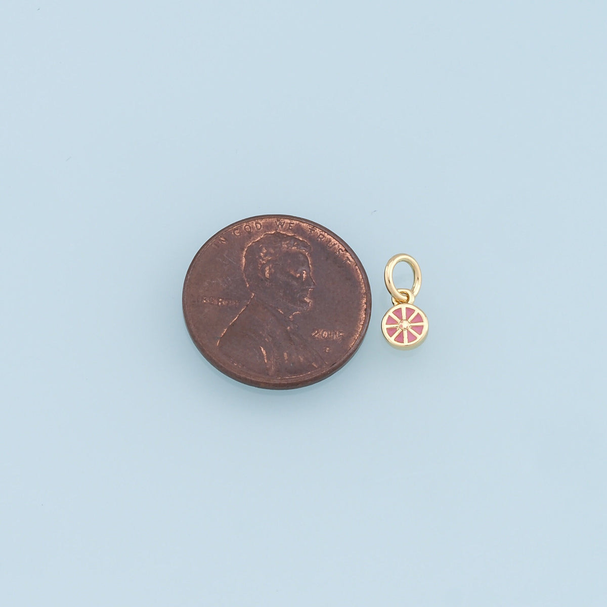 18K Gold Filled Lemon Enamel Charm Pendant for Jewelry Making
