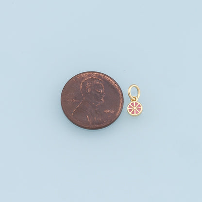 18K Gold Filled Lemon Enamel Charm Pendant for Jewelry Making