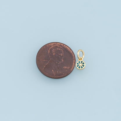 18K Gold Filled Lemon Enamel Charm Pendant for Jewelry Making
