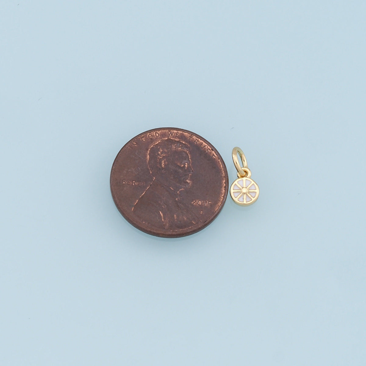 18K Gold Filled Lemon Enamel Charm Pendant for Jewelry Making
