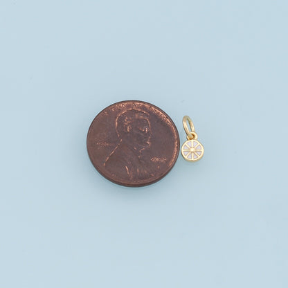 18K Gold Filled Lemon Enamel Charm Pendant for Jewelry Making
