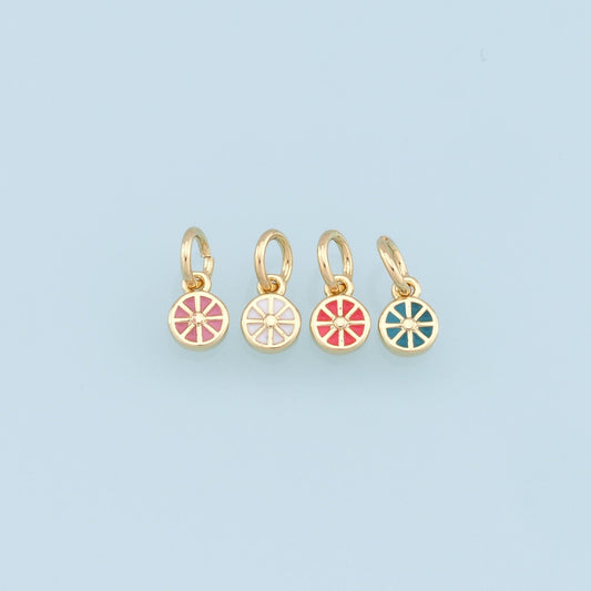 Gold Tiny Lemon Charms,18K Gold Filled Enamel Lemon Pendant,Fruit Charm Bracelet Necklace for DIY Jewelry Making Supply