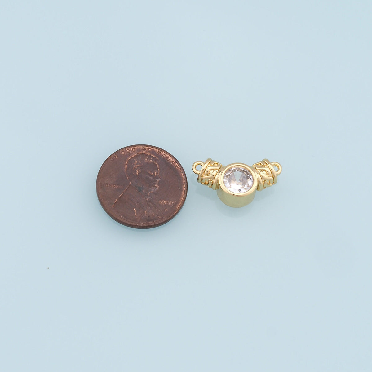 18K Gold Filled Crystal Round Connector for Jewelry Making