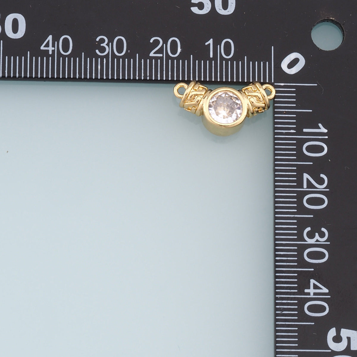 18K Gold Filled Crystal Round Connector for Jewelry Making