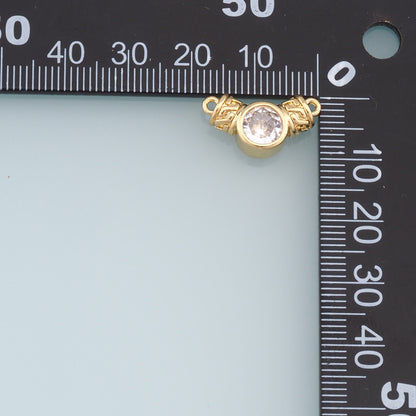 18K Gold Filled Crystal Round Connector for Jewelry Making