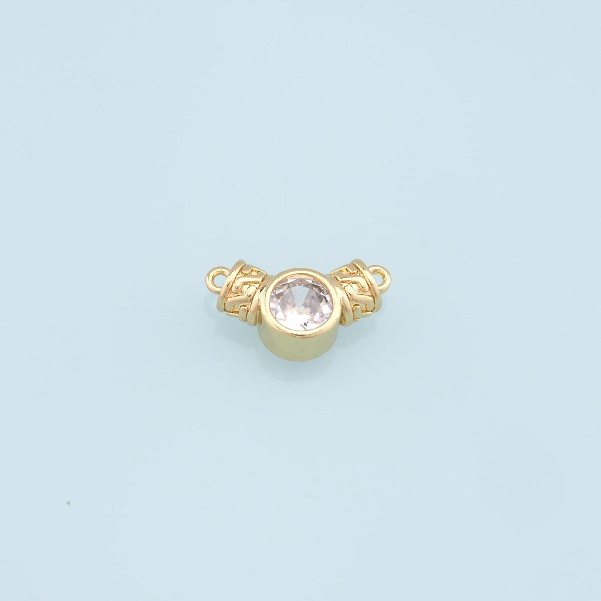 18K Gold Filled Crystal Round Connector for Jewelry Making