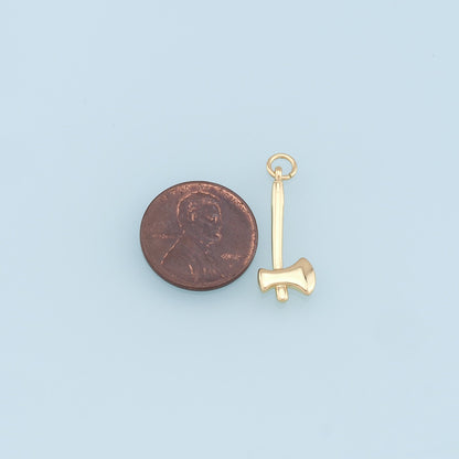 Gold Axe Charms,18K Gold Filled Axe Pendant,Axe Charm Bracelet Necklace for DIY Jewelry Making Supply